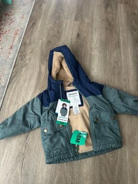 Carter's Hooded Jacket in Navy and Olive Green